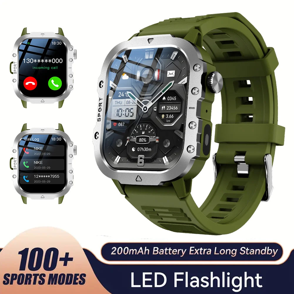 Smartwatch Sportowy KESHUYOU - 2.01" HD, Latarka LED, Bluetooth, Rozmowy