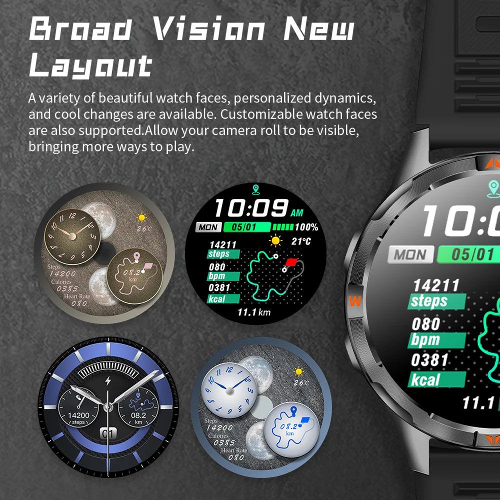 Smartwatch Męski Yoateo 1.7" - Elegancki Zegarek Sportowy HD Screen