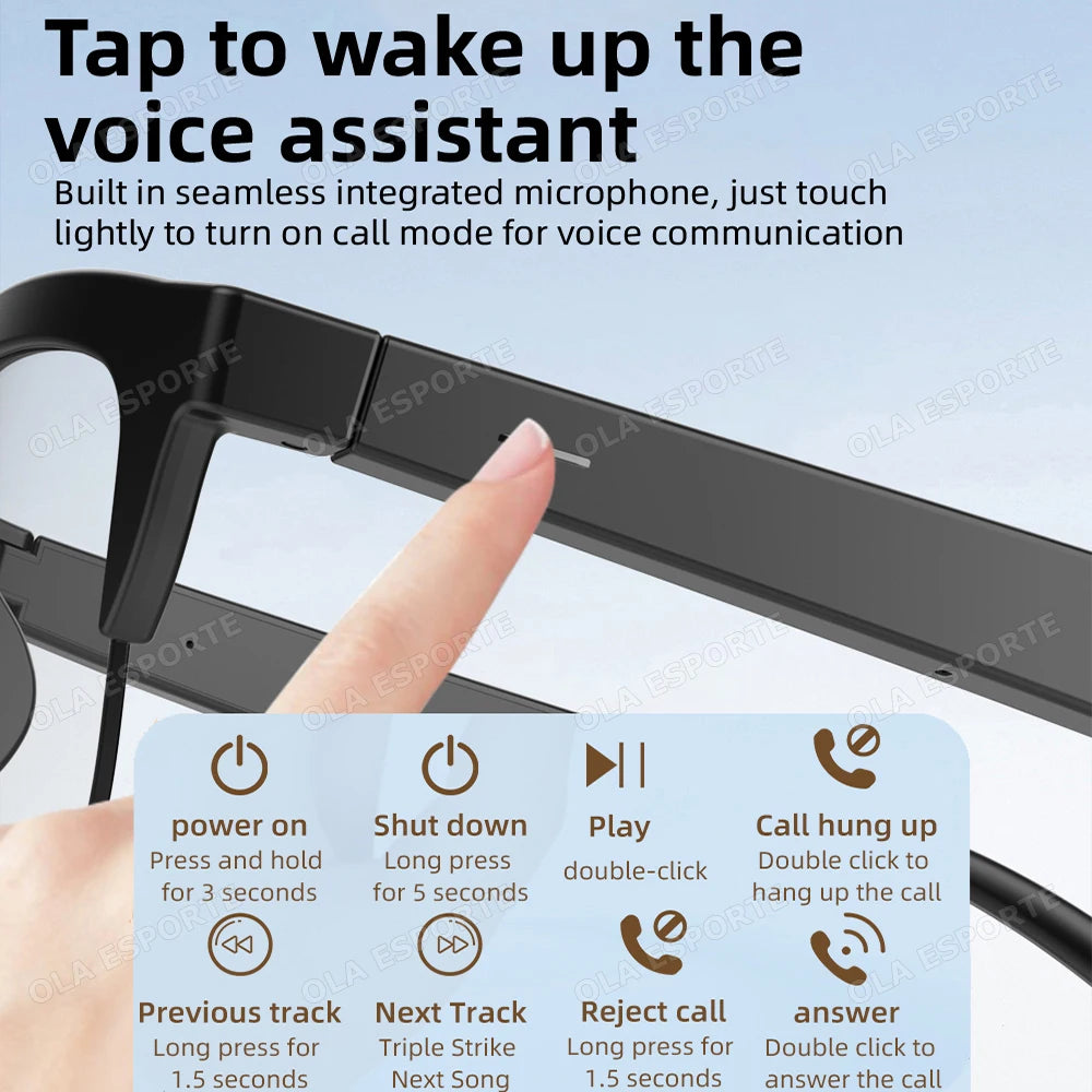 AI Glasses Men Women Smart Glasses Color-Changing Lenses High-Definition Voice Calls Hi-Fi Music Quality Open-ear Audio Glasses