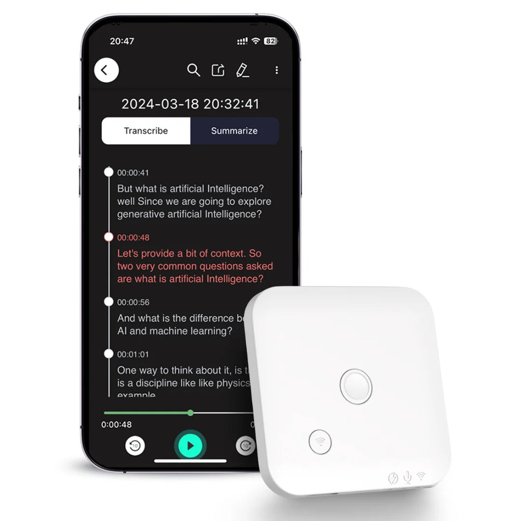 Dyktafon AI z Transkrypcją - Voice Recorder Speech-to-Text Nagrywanie Rozmów