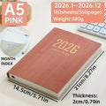 2026 New A5 Size Notebooks 365-Day Daily Schedule Book Diary 360 Sheets Notebook Agenda Notepad Writing Pads Office School