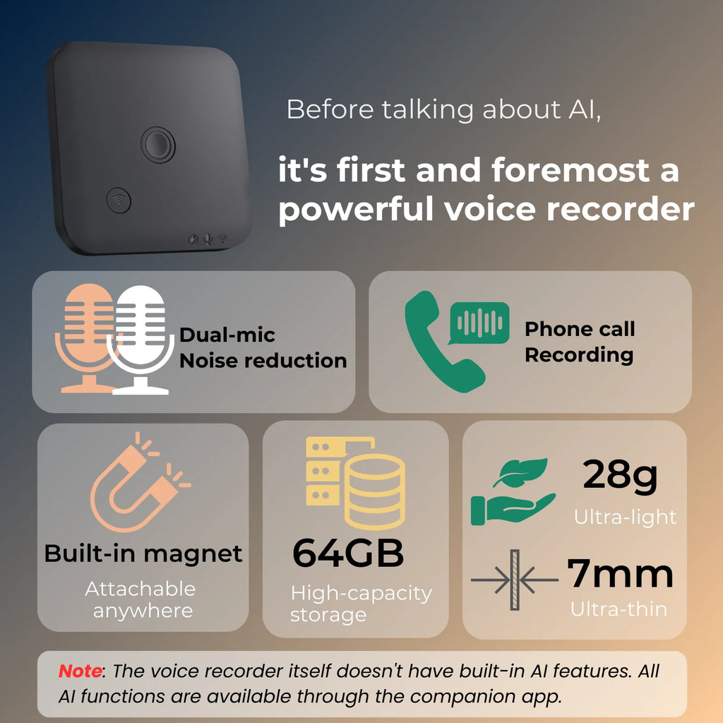 Dyktafon AI z Transkrypcją - Voice Recorder Speech-to-Text Nagrywanie Rozmów