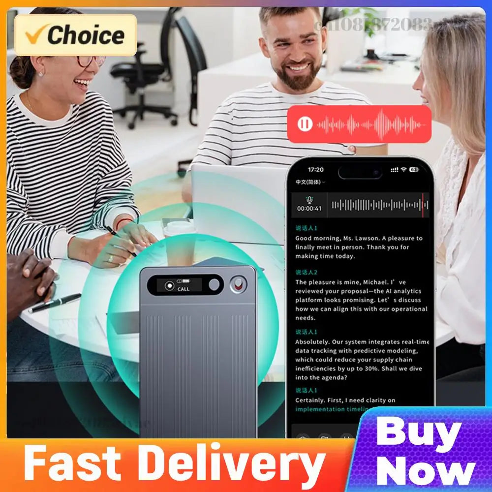 64G AI Voice Recorder Portable AI Notetaking Device Support 134 Languages Voice To Text Recorder Audio Dictaphone Sound Recorder