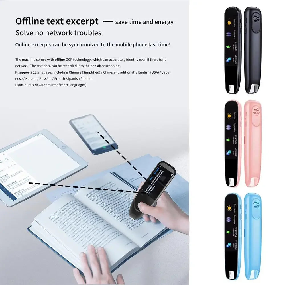 Inteligentny Skaner AI z Tłumaczem - Portable Voice Translator Scanner Pen
