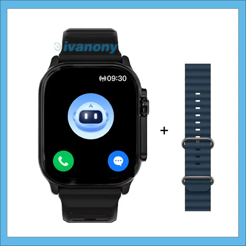 Ivanony Smart Watch HK11 ULTRA 3 2.02inch Amoled Screen Bluetooth Network Sharing AI Robot Offline Voice Wake Up Smartwatch 2025