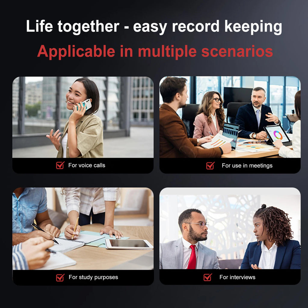 64G AI Voice Recorder Portable AI Notetaking Device Support 134 Languages Voice To Text Recorder Audio Dictaphone Sound Recorder