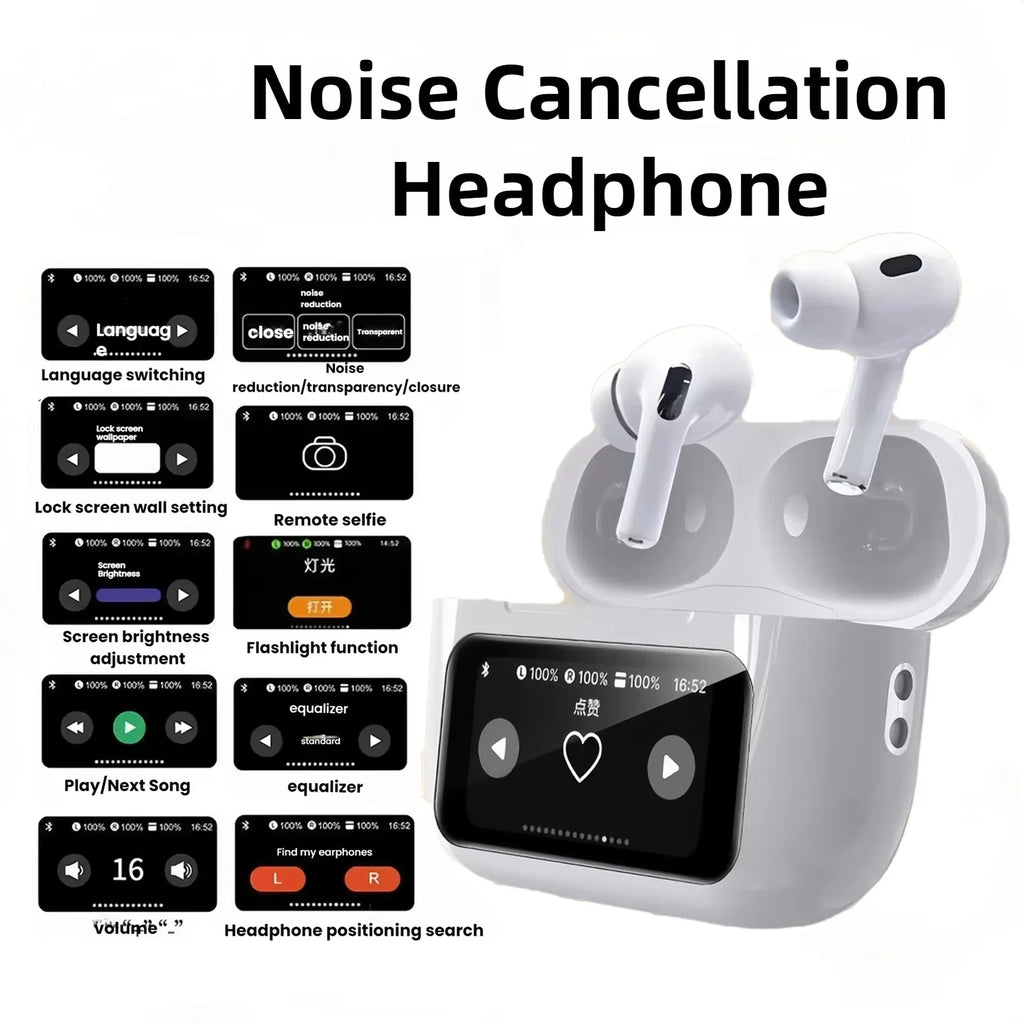 AI Earphone Wireless Bluetooth Headphones Translator Earphones 147Languages With Touch Screen Communication APP Control