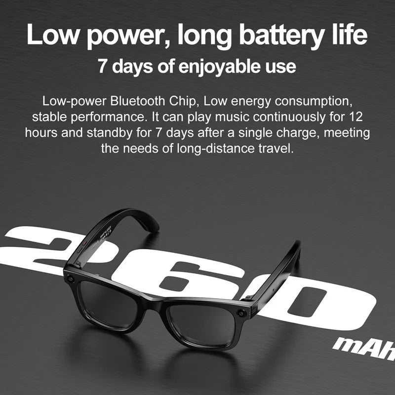 AI Smart Glasses With Camera Photo Sense Bluetooth Music Call Intelligent Recording IP65 Waterproof Bluetooth Glasses  VIDEO