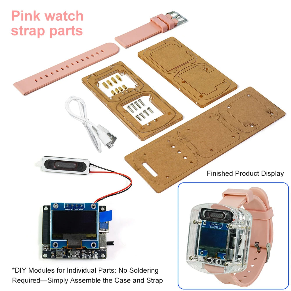 Zestaw DIY ESP32S3 - Inteligentny Zegarek Głosowy AI do Samodzielnego Montażu