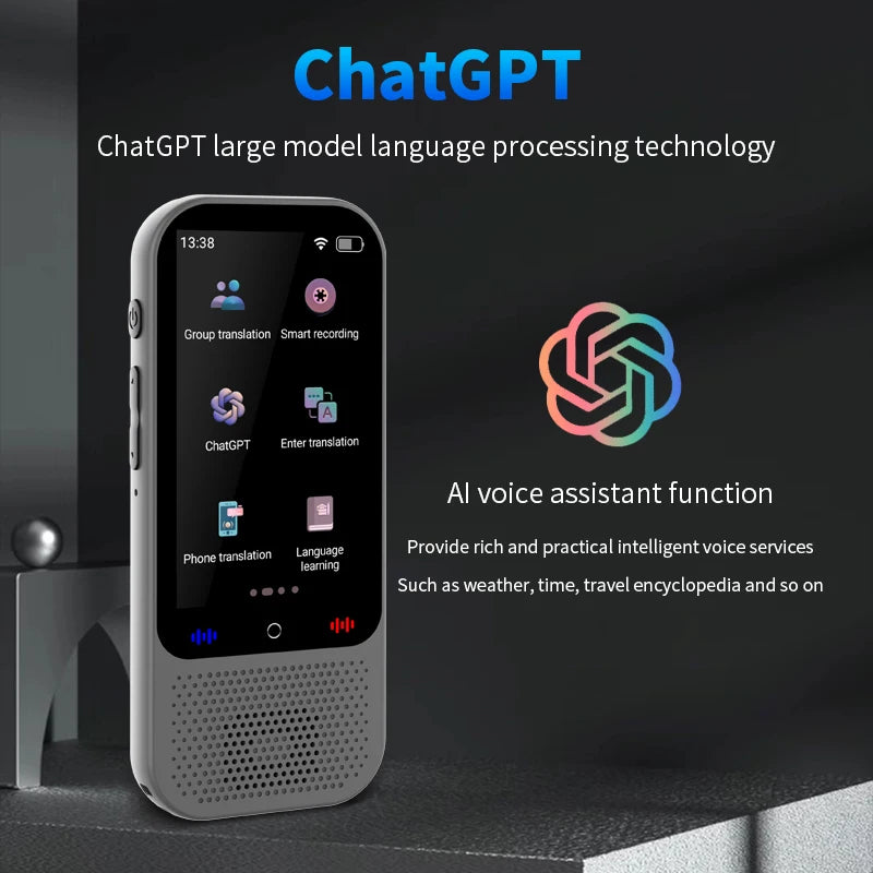 S80 Pro AI Translation Device Real-Time Smart Voice Photo Translator 138 Languages 18 Offline Portable Text Voice Translating