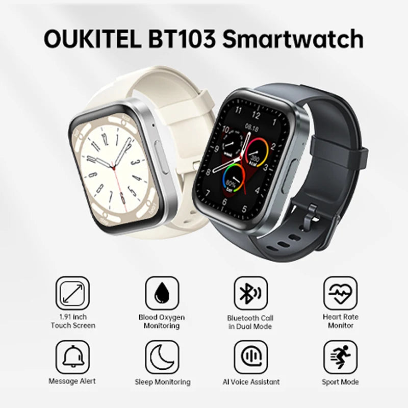 Smartwatch OUKITEL BT103 - Wytrzymały Zegarek Outdoor z Bluetooth