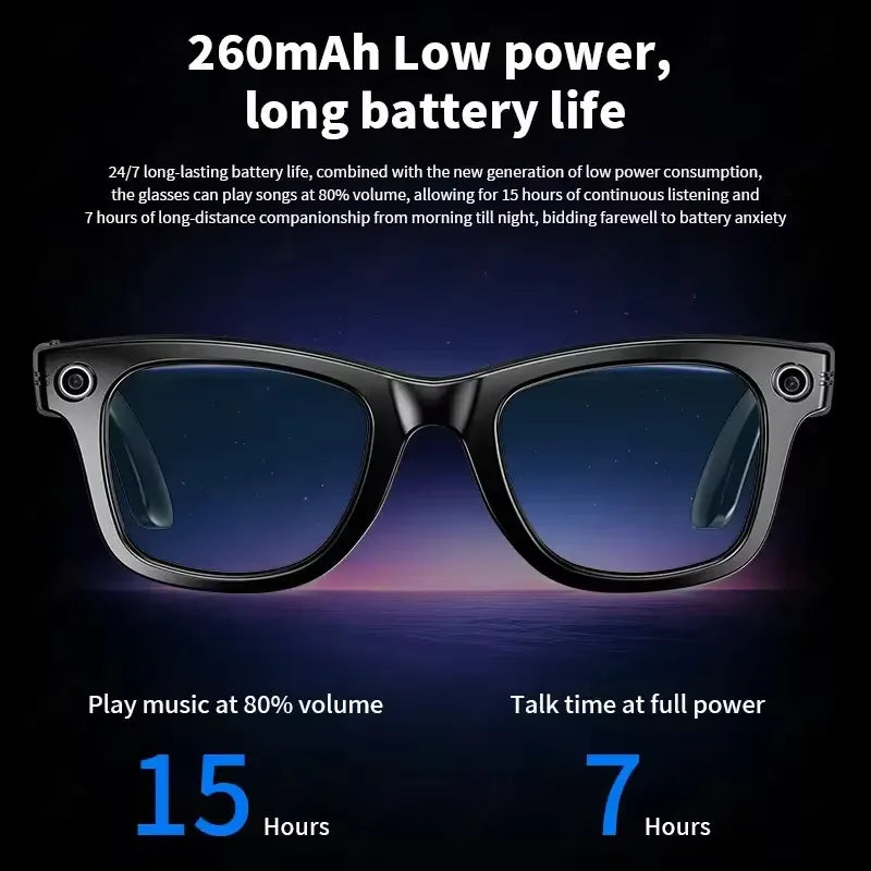 2026 Inteligentne okulary Mężczyźni 8MP Kamera WiFi Bluetooth Sterowanie dotykowe IP67 Wodoodporne tłumaczenie AI Redukcja szumów Okulary AI Kobiety