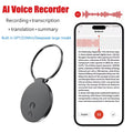 8-128GB AI Voice Recorder Real-Time Transcription Meeting Recording AI Notetaking Device 256G Mini Keychain Audio Dictaphone