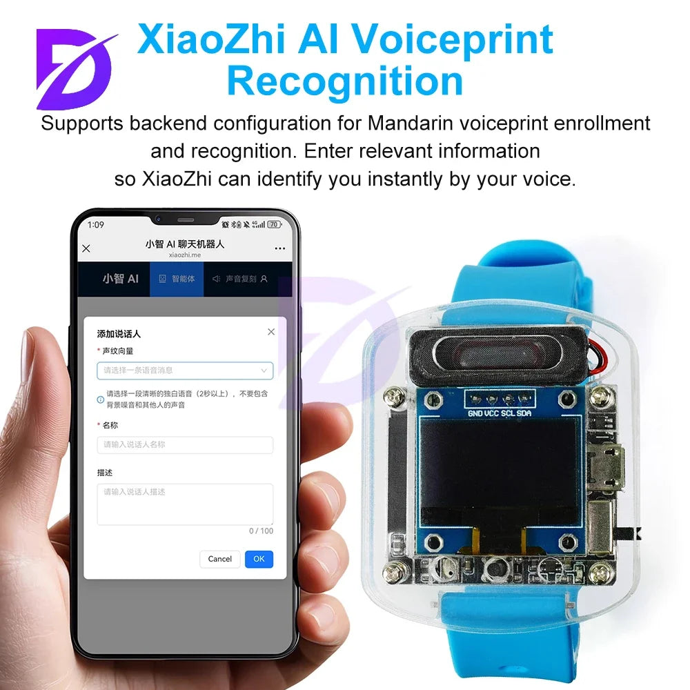 Zestaw DIY ESP32S3 - Inteligentny Zegarek Głosowy AI do Samodzielnego Montażu