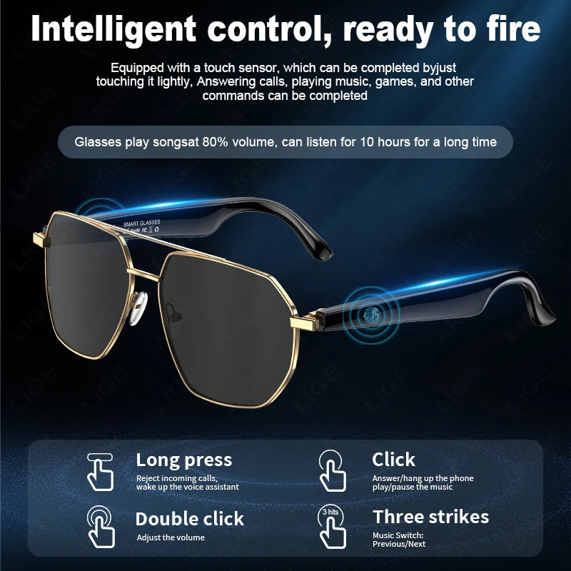 Okulary AI Translation - Bluetooth, Sunglasses, Anti-Blue Light, Polaryzacja, Wodoodporne