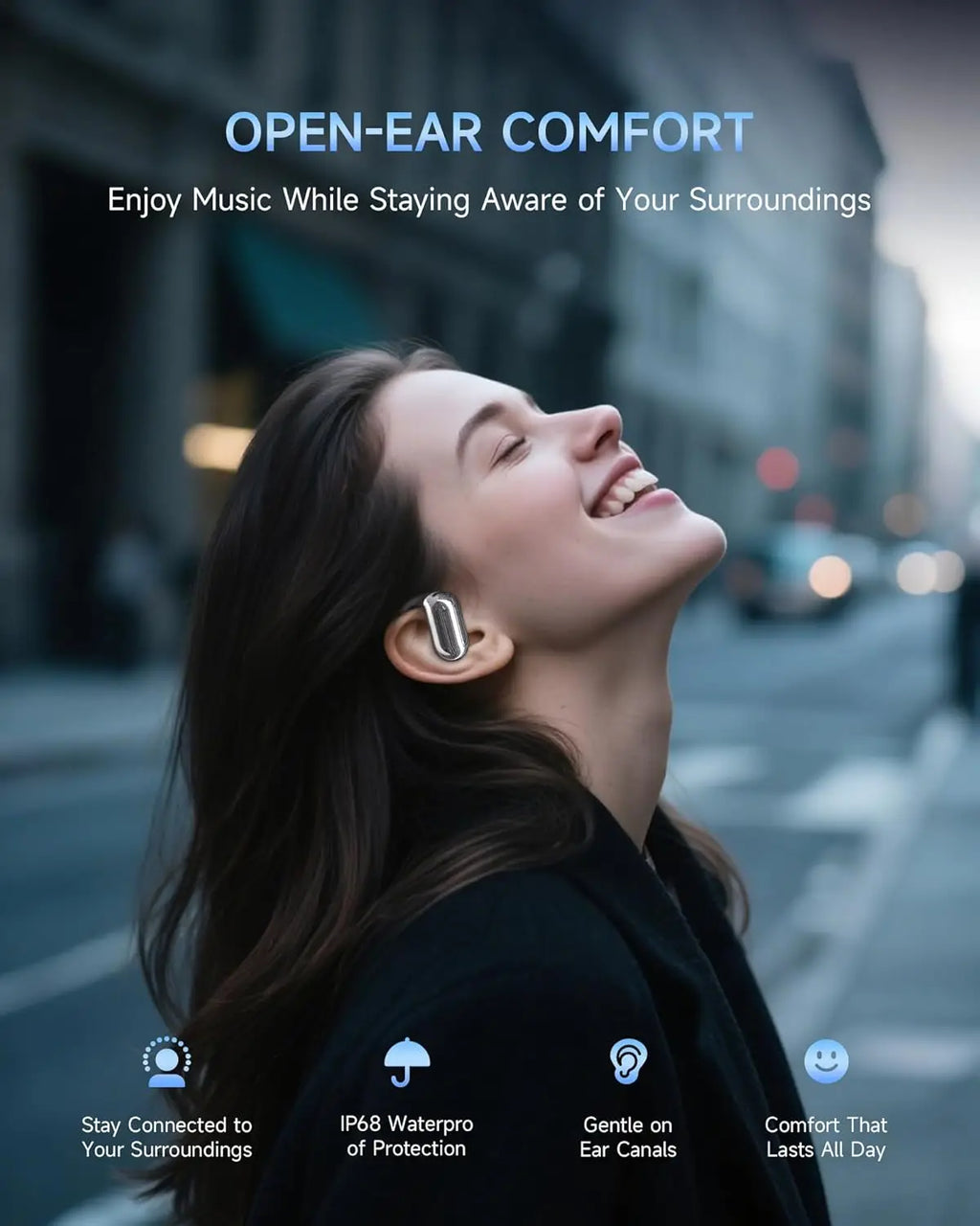 UYUXIO AI Language Translation Headphones with 144 Languages & Accents Real-Time Earbuds Translator for iPhone Android Phones