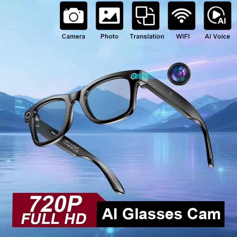 Okulary AI Smart - Kamera, Bluetooth, Muzyka, Nagrywanie, IP65 Wodoodporne