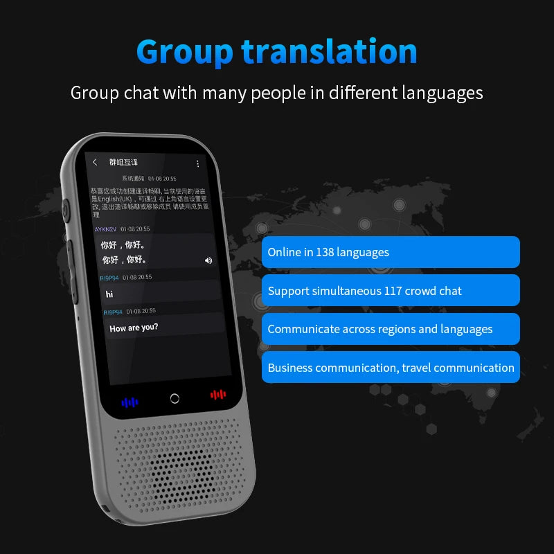 S80 Pro AI Translation Device Real-Time Smart Voice Photo Translator 138 Languages 18 Offline Portable Text Voice Translating