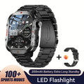 KESHUYOU Outdoor Sports Smart Watch 2.01 inch HD Screen LED Flashlight Bluetooth Talking Smart Watch for Men Women Holiday Gifts