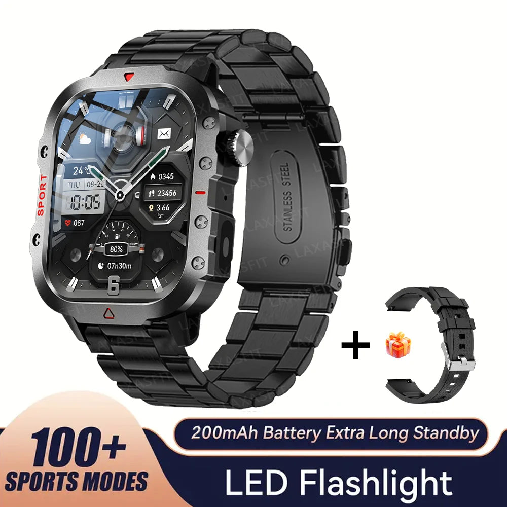 Smartwatch Sportowy KESHUYOU - 2.01" HD, Latarka LED, Bluetooth, Rozmowy