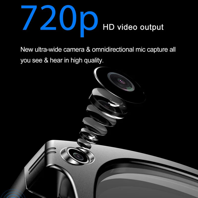 AI Smart Glasses With Camera Photo Sense Bluetooth Music Call Intelligent Recording IP65 Waterproof Bluetooth Glasses  VIDEO