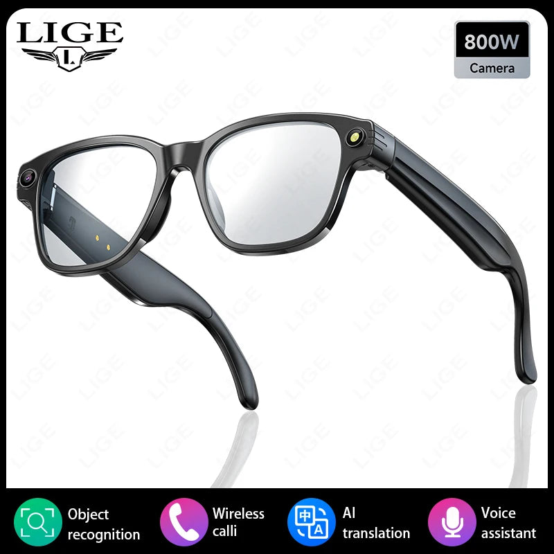 New AI Smart Glasses 800W Camera WIFI+Bluetooth Real-time Transmission Sunglasses Touch Control Video Record Glasses Android IOS