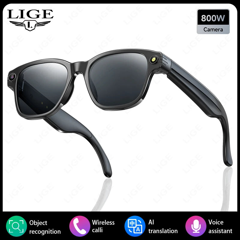 New AI Smart Glasses 800W Camera WIFI+Bluetooth Real-time Transmission Sunglasses Touch Control Video Record Glasses Android IOS