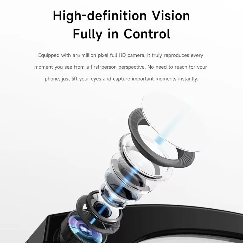 AI Smart Camera Glasses Translation 8K HD Camera Glasses Multifunctional Bluetooth 5.3 Calling Voice Assistant Music New