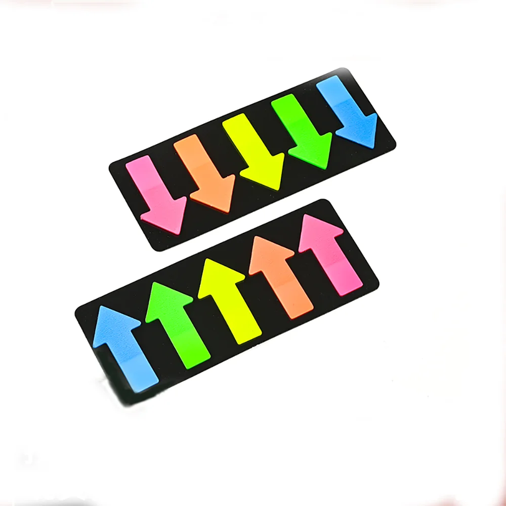 Arrow Neon Index Tabs Self-Adhesive Sticky Notes for Page Marking Waterproof Writable Sticky Note Stickers School Notebooks