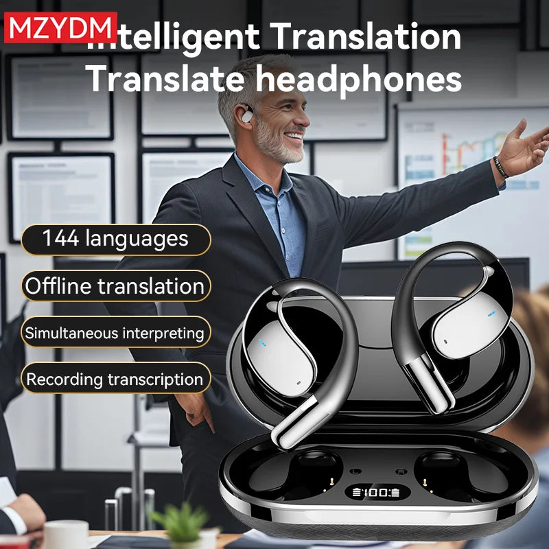 Słuchawki 3w1 AI Translator - 144 Języki, Bluetooth 5.4, Redukcja Szumów