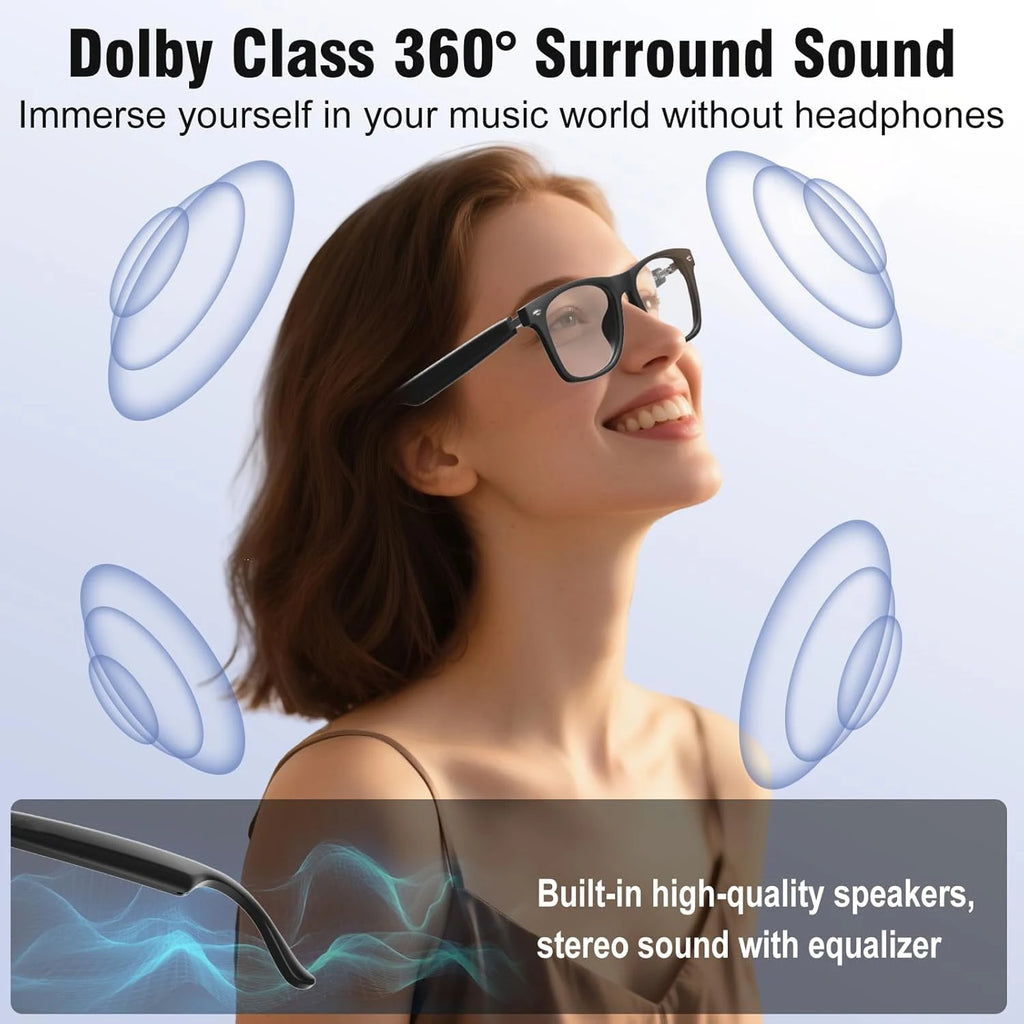 2026 AI Smart Glasses Camera 800K Video Recording EIS 100+Language Translation Mens Sunglasses Bluetooth Call Music 260mAh Woman