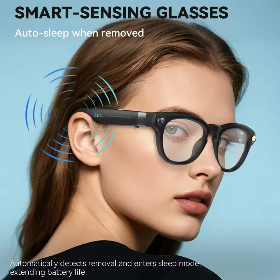 2026 New AI Smart Glasses 8MP Camera HD Video Recording Voice Translator Bluetooth 5.3 Audio Sunglasses WiFi Transfer ENC Call