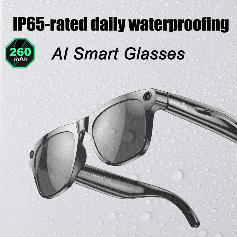 Okulary AI 1080 GPT - Kamera 100MP, Chat, Bluetooth, Asystent Muzyka, Tłumaczenie