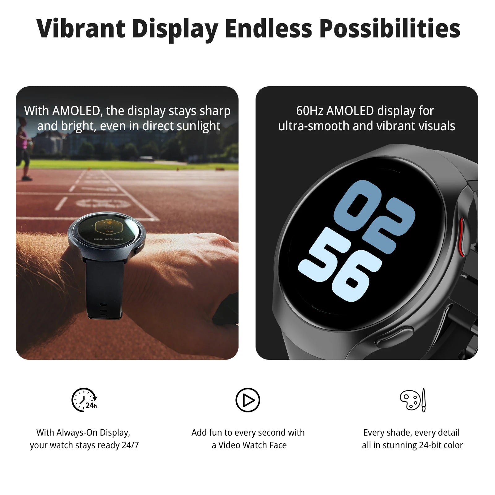 AIWR Orbit Smart Watch, GPS, 1.43'' AMOLED, AI Watch Faces ChatGPT, ENC Call, Heart Rate Monitor 5ATM Waterproof for Android iOS