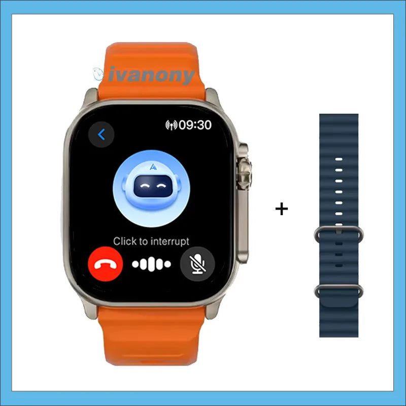 Ivanony Smart Watch HK11 ULTRA 3 2.02inch Amoled Screen Bluetooth Network Sharing AI Robot Offline Voice Wake Up Smartwatch 2025