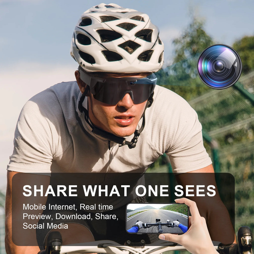 Okulary AI 2026 Skiing - Outdoor Cycling, Wiatroszczelne, Kamera HD, Fotografia