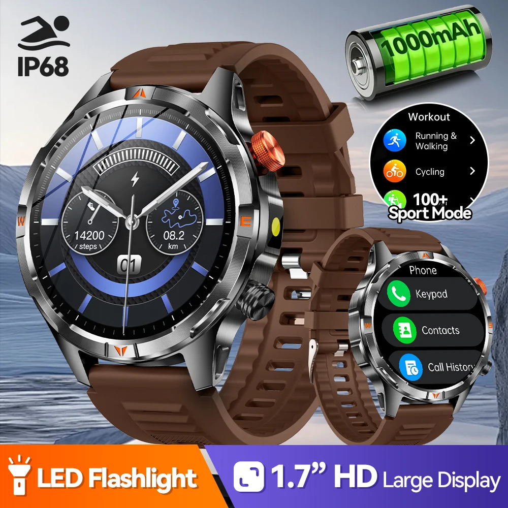 Smartwatch Męski Yoateo 1.7" - Elegancki Zegarek Sportowy HD Screen