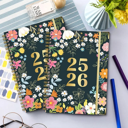 12 Months A5 Agenda Book To Do List Taking Notes Schedule Planner Notepad Portable Time Organizer Binder Coil Notebook