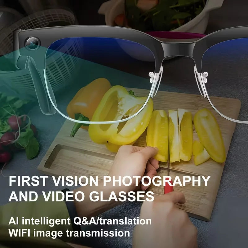 Okulary AI 2026 New - Kamera 8MP HD, Zdjęcia Wideo, WiFi, Sunglasses, Muzyka