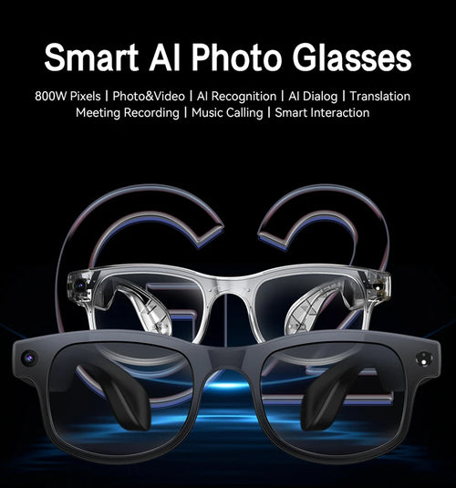 800W Smart AI glasses camera Bluetooth video recording calling AI translation music control ChatGPT Long Battery Life Glasses