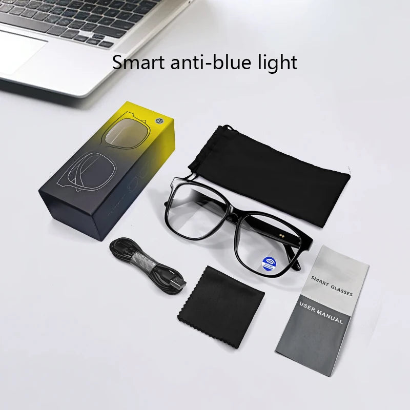 Okulary Smart GS08 - Asystent AI, Muzyka, Połączenia, UV400, Anti-Blue Light