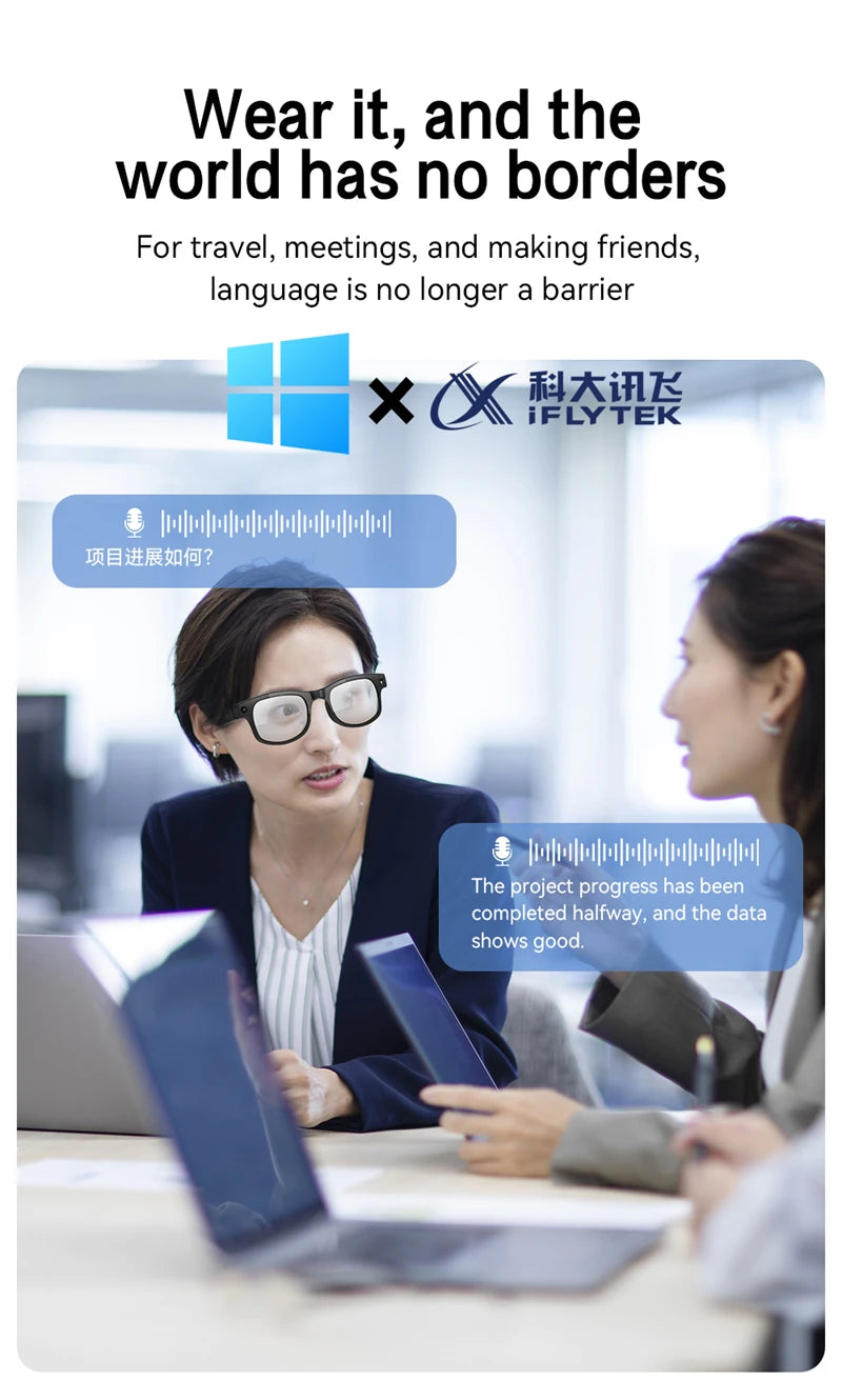 800W Smart AI glasses camera Bluetooth video recording calling AI translation music control ChatGPT Long Battery Life Glasses
