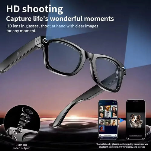 2026 Inteligentne okulary Mężczyźni 8MP Kamera WiFi Bluetooth Sterowanie dotykowe IP67 Wodoodporne tłumaczenie AI Redukcja szumów Okulary AI Kobiety