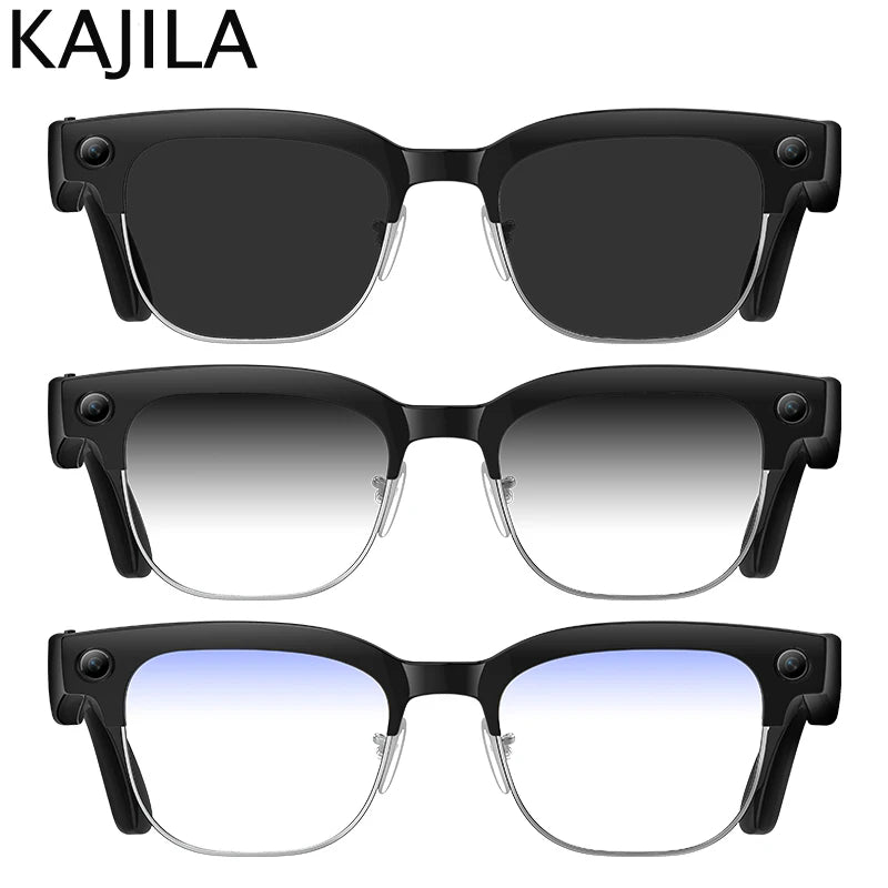 AI Smart Glasses Camera 2026 Bluetooth Headphones Translator Sunglasses Touch Control Photochromic Anti Blue Light Eyeglasses