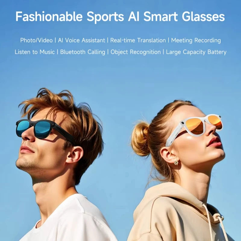 AI Smart Camera Glasses Translation 8K HD Camera Glasses Multifunctional Bluetooth 5.3 Calling Voice Assistant Music New