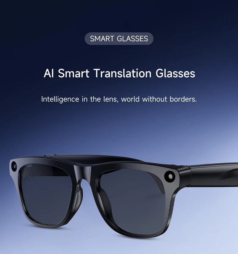2026 Nowe okulary AI z kamerą 100MP Sterowanie głosowe Bluetooth Audio AR Wyświetlacz z przesuwaniem kolorów Asystent zasilany GPT