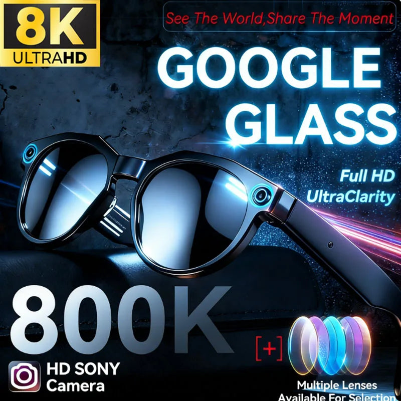 Okulary AI 8K HD - Chat GPT, Kamera 800MP, Bluetooth, Tłumaczenie, Asystent