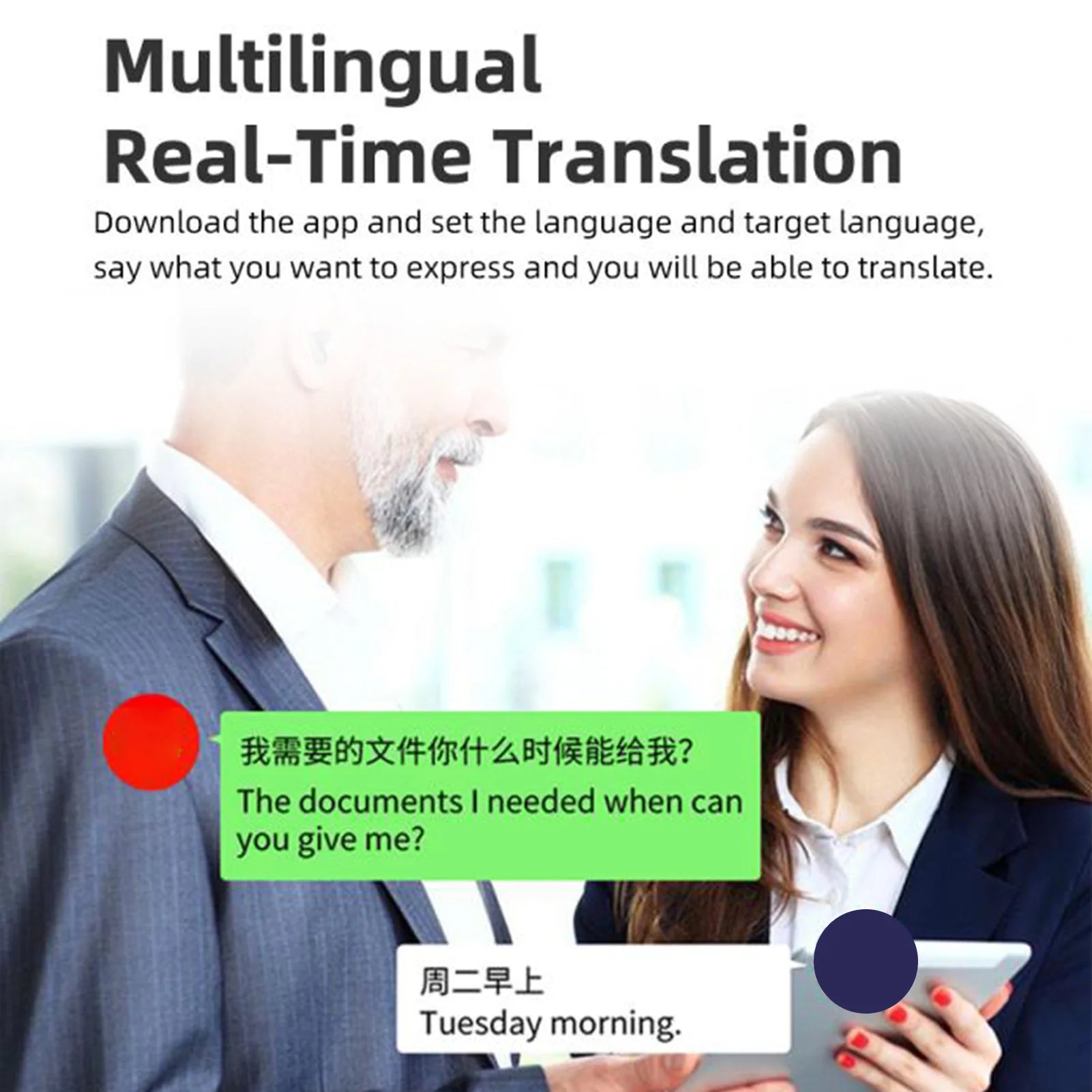 Translator Earphones Bluetooth Translator Headphones Supports 144 Languages Long Endurance with APP for Music for Translation