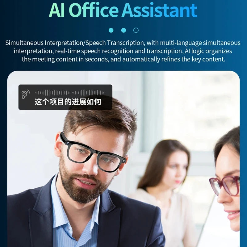 Okulary AI Smart 800W - Kamera HD, Tłumaczenie, Chat GPT, Wodoodporne