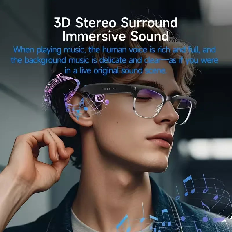 Okulary AI 2026 New - Kamera 8MP HD, Zdjęcia Wideo, WiFi, Sunglasses, Muzyka